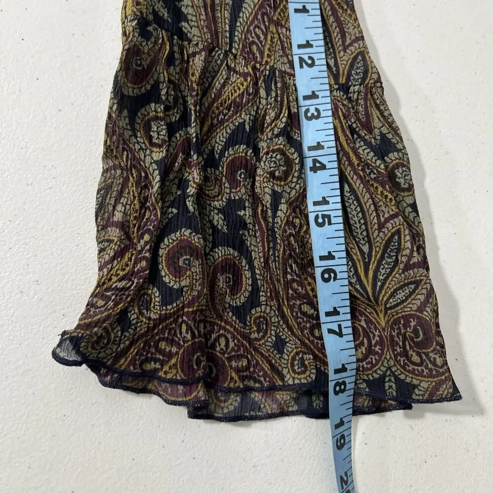 Michael Kors Babydoll Blouse Womens M Silk‎ Gypsy Handkerchief Hem Fairycore